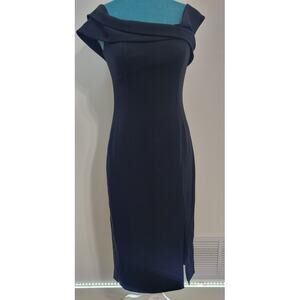 Jay Godfrey Dress Womens Size 2 Midi Black Dress Elegant Formal Sexy Goth Biker